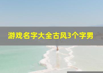 游戏名字大全古风3个字男