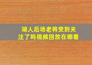 湖人后场老将受到关注了吗视频回放在哪看