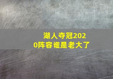 湖人夺冠2020阵容谁是老大了