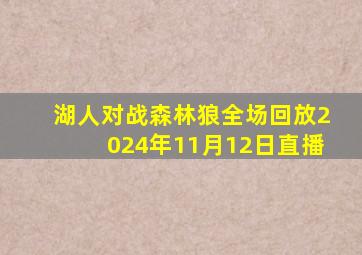 湖人对战森林狼全场回放2024年11月12日直播