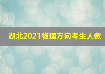 湖北2021物理方向考生人数