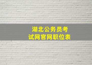 湖北公务员考试网官网职位表