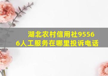 湖北农村信用社95566人工服务在哪里投诉电话