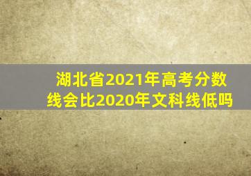 湖北省2021年高考分数线会比2020年文科线低吗