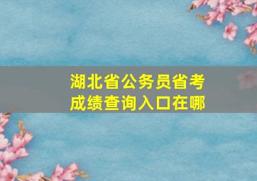 湖北省公务员省考成绩查询入口在哪