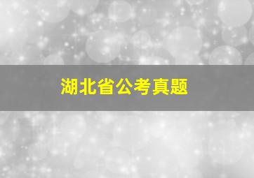 湖北省公考真题