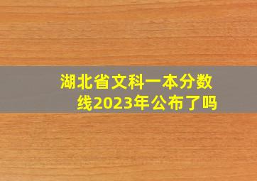 湖北省文科一本分数线2023年公布了吗