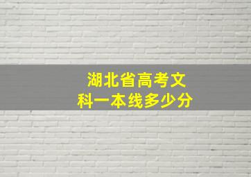 湖北省高考文科一本线多少分