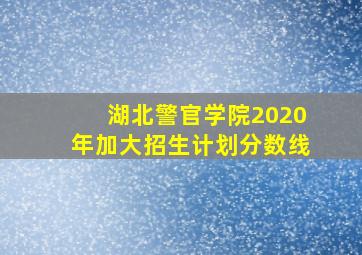 湖北警官学院2020年加大招生计划分数线