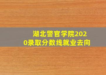 湖北警官学院2020录取分数线就业去向