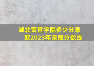 湖北警官学院多少分录取2023年录取分数线