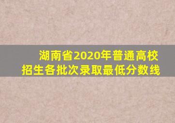 湖南省2020年普通高校招生各批次录取最低分数线