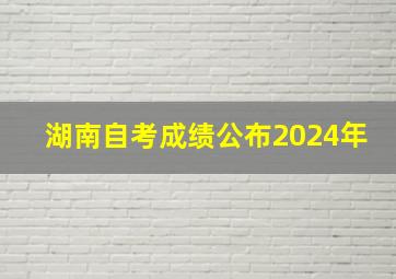 湖南自考成绩公布2024年