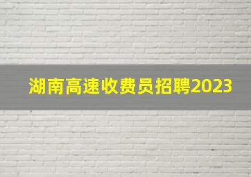 湖南高速收费员招聘2023