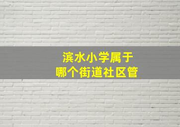 滨水小学属于哪个街道社区管