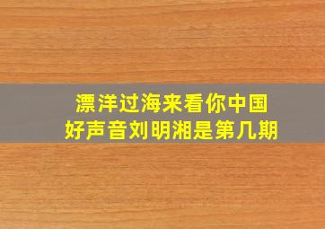 漂洋过海来看你中国好声音刘明湘是第几期