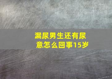 漏尿男生还有尿意怎么回事15岁