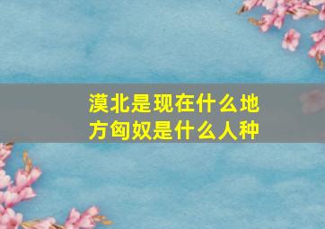 漠北是现在什么地方匈奴是什么人种