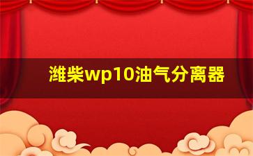 潍柴wp10油气分离器