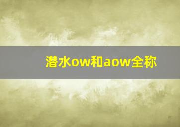 潜水ow和aow全称