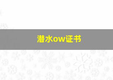 潜水ow证书