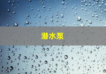 潜水泵