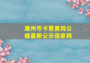 潮州市卡普赛鸽公棚最新公示信息网