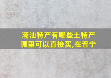 潮汕特产有哪些土特产哪里可以直接买,在普宁