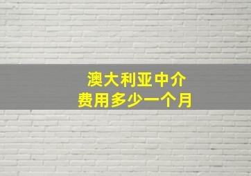 澳大利亚中介费用多少一个月