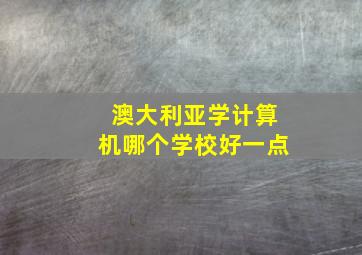 澳大利亚学计算机哪个学校好一点