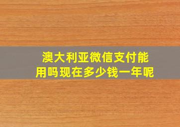 澳大利亚微信支付能用吗现在多少钱一年呢