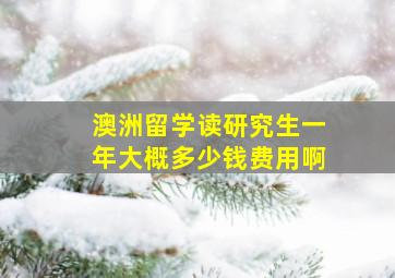 澳洲留学读研究生一年大概多少钱费用啊