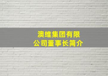 澳维集团有限公司董事长简介