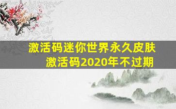 激活码迷你世界永久皮肤激活码2020年不过期