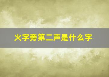 火字旁第二声是什么字