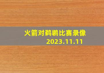 火箭对鹈鹕比赛录像2023.11.11