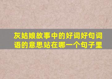 灰姑娘故事中的好词好句词语的意思站在哪一个句子里