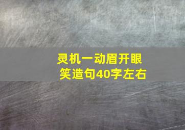 灵机一动眉开眼笑造句40字左右