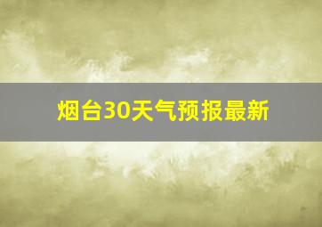 烟台30天气预报最新