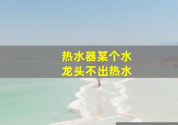 热水器某个水龙头不出热水