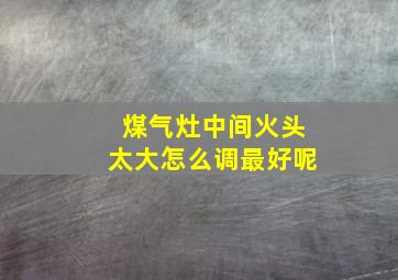 煤气灶中间火头太大怎么调最好呢