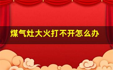 煤气灶大火打不开怎么办