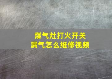 煤气灶打火开关漏气怎么维修视频