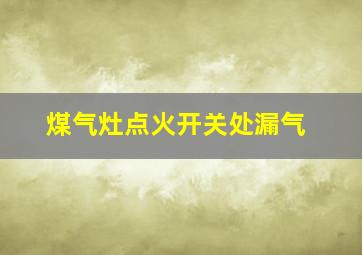 煤气灶点火开关处漏气