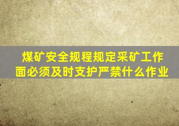 煤矿安全规程规定采矿工作面必须及时支护严禁什么作业