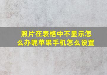 照片在表格中不显示怎么办呢苹果手机怎么设置