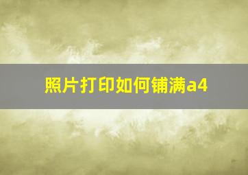 照片打印如何铺满a4