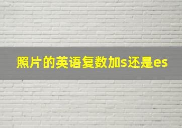 照片的英语复数加s还是es