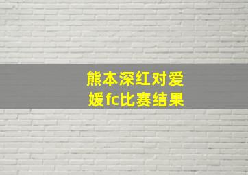 熊本深红对爱媛fc比赛结果