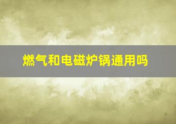 燃气和电磁炉锅通用吗